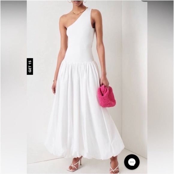 NWT Derek lam Dune balloon dress in white sz 0